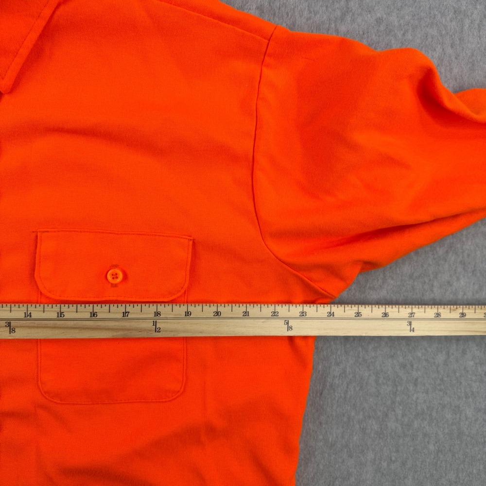 Vintage Five Brother Shirt Men Large Orange Flannel Long Sleeve Hunting USA Made - Picture 7 of 9